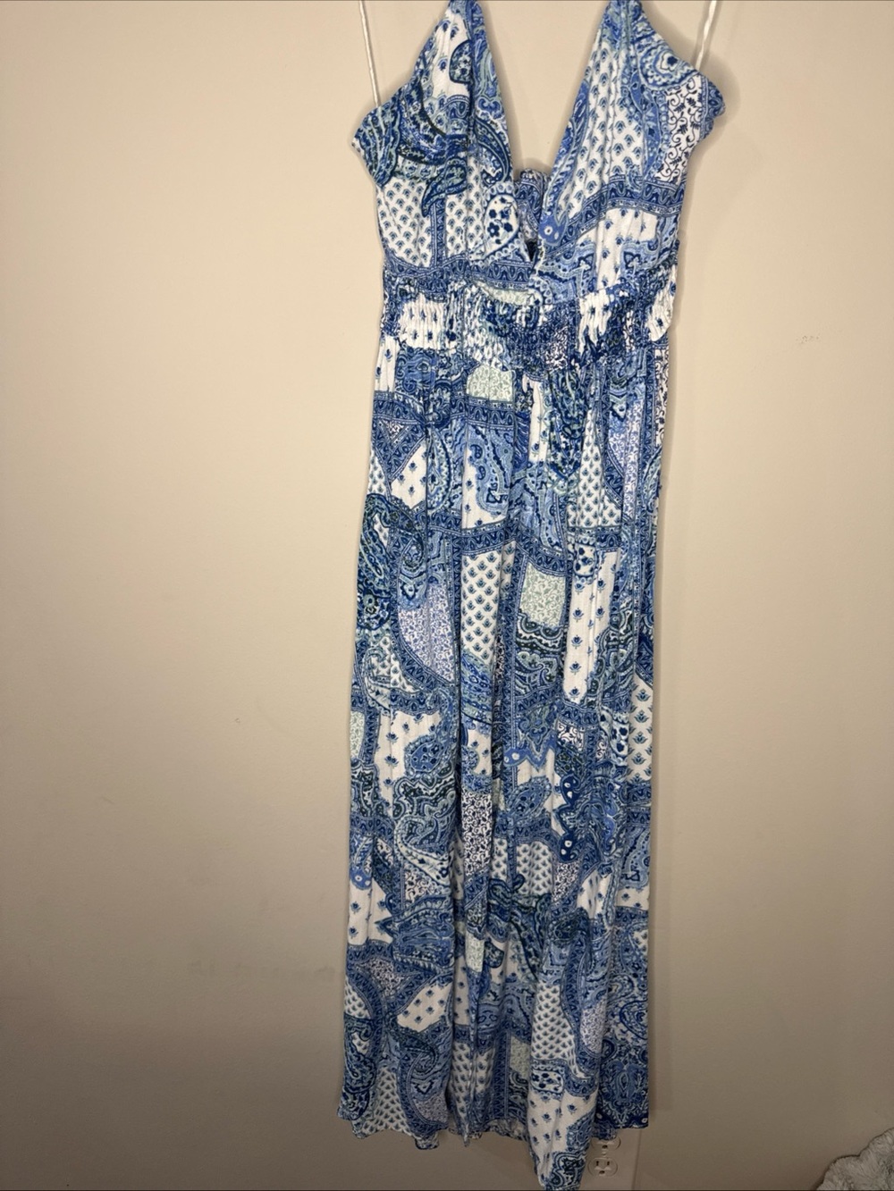 Zara Blue & White Paisley Print Dress